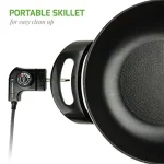 Ovente 13-Inch Non-Stick Electric Skillet with Tempered Glass Lid and Adjustable Temperature Control, Black thumbnail 5