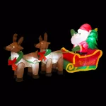 Glitzhome 7 ft. Lighted Inflatable Santa Sleigh with 2 Reindeer Holiday Decor thumbnail 1