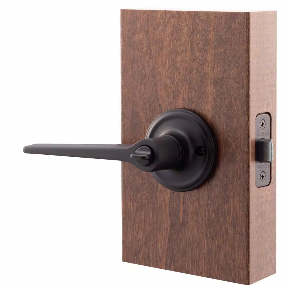 Copper Creek Zane Contemporary Black Privacy Lever Door Handle, Interior Residential Hardware