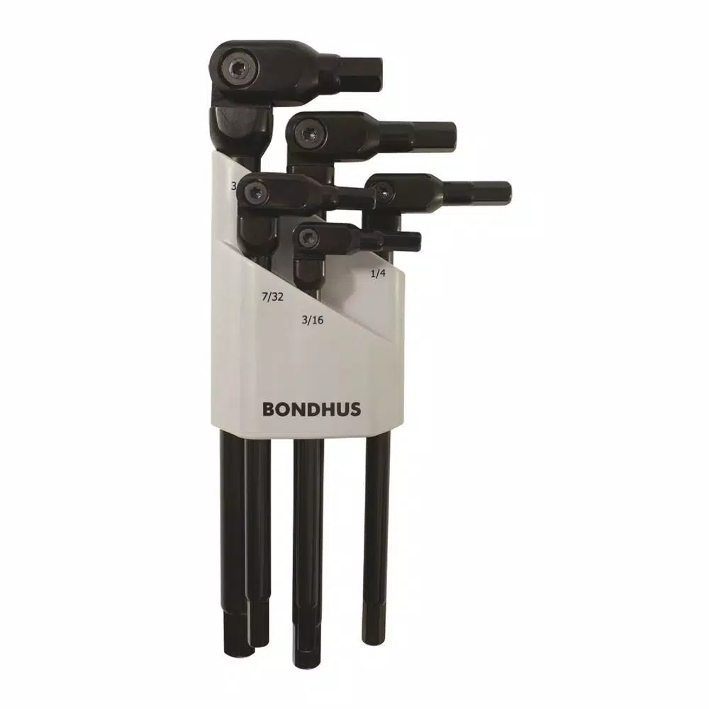 Bondhus HexPro Black Chrome Pivot Head Hex Key Set, 5-Piece SAE