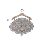 LITTON LANE Farmhouse Whitewashed Wood and Silver Metal Laundry Room Decorative Sign thumbnail 4
