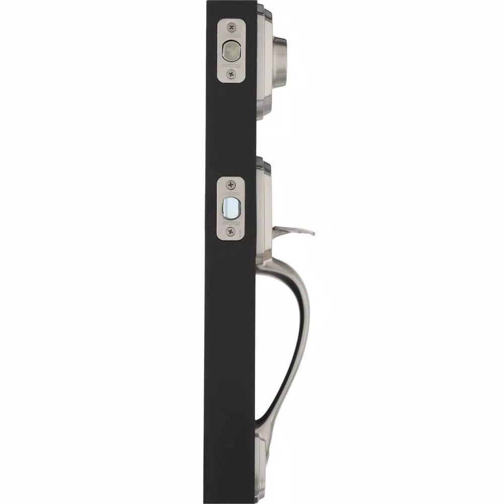 Kwikset Belleview Double Cylinder Handleset, Satin Nickel, Exterior Pack with SmartKey Security