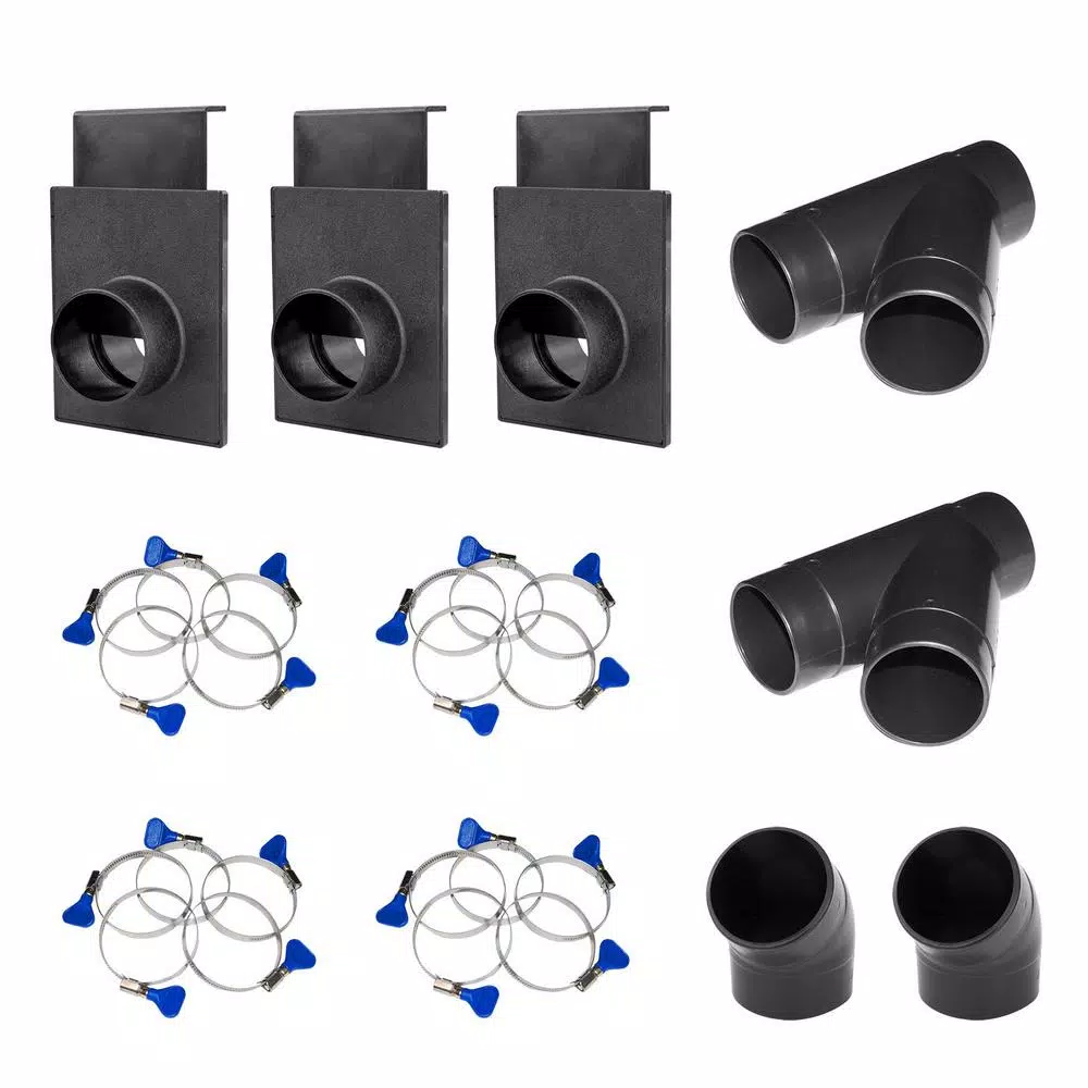 POWERTEC 70200 2-1/2 in. 3-Machine Dust Collection Kit with Blast Gates and Fittings