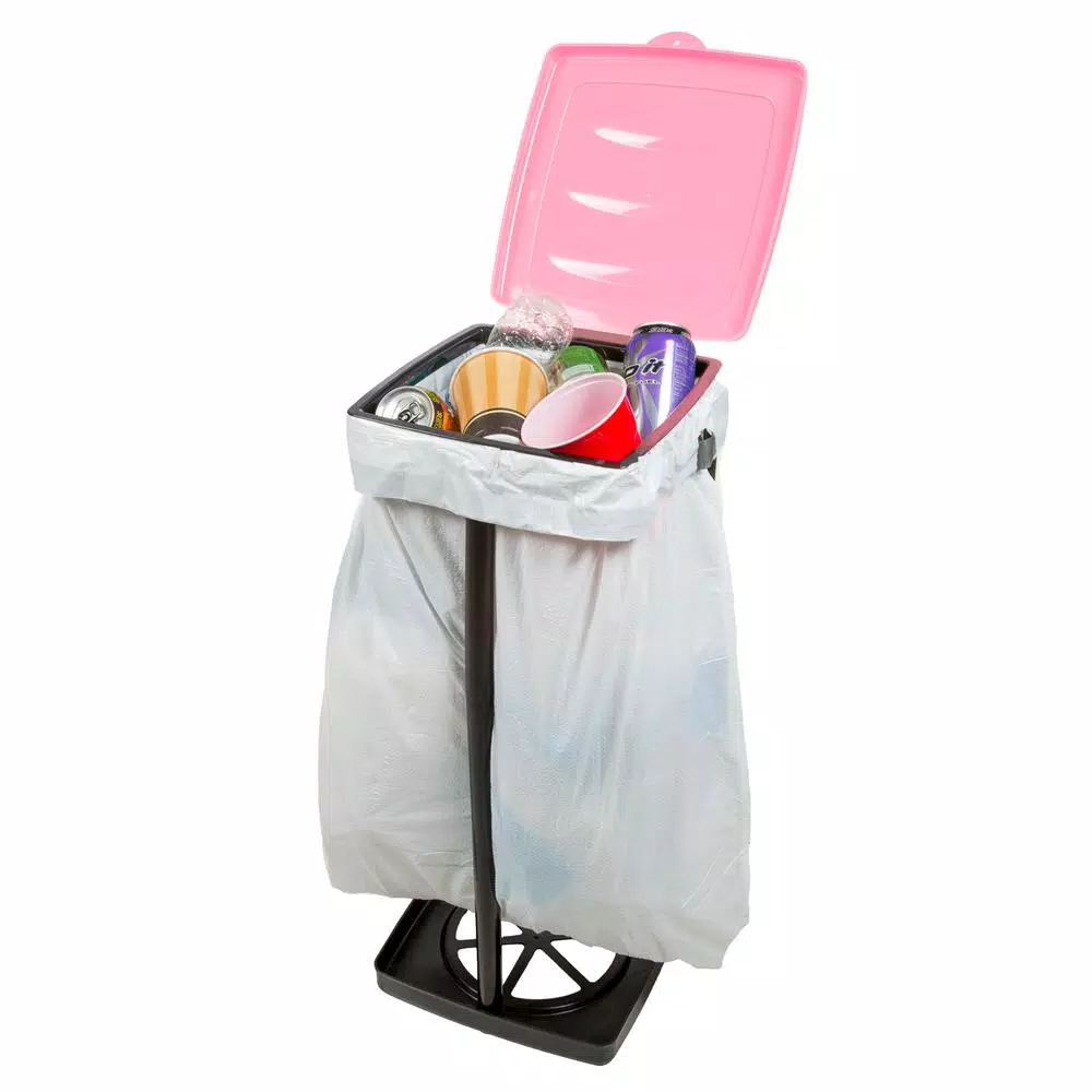 Wakeman Outdoors 13 Gal. Portable Pink Trash Bag Holder