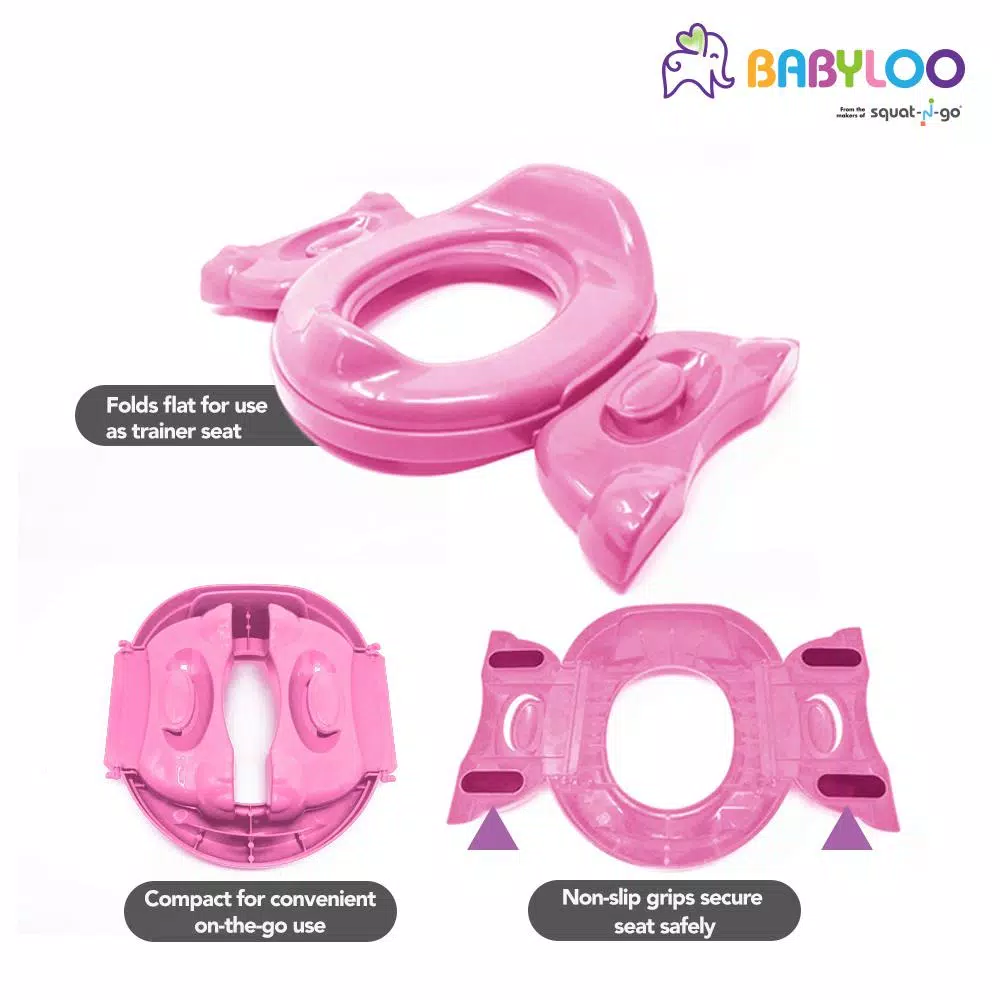 Babyloo 2-in-1 Portable Travel Potty for Toddlers with Collapsible Legs and Travel Bag - Pink