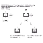 POWERTEC 24 in. Heavy-Duty Aluminum T-Track for 3/8 in. Hex Bolts and T-Bolts thumbnail 2