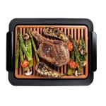 Gotham Steel Smokeless Indoor Grill, 234 sq. in. Non-Stick Ti-Ceramic Countertop Grill, Black/Copper thumbnail 2