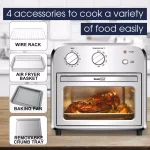 Boyel Living 11 Qt. Silver Stainless Steel Air Fryer with 4 Accessories, 1500W, Temperature & Time Control thumbnail 8