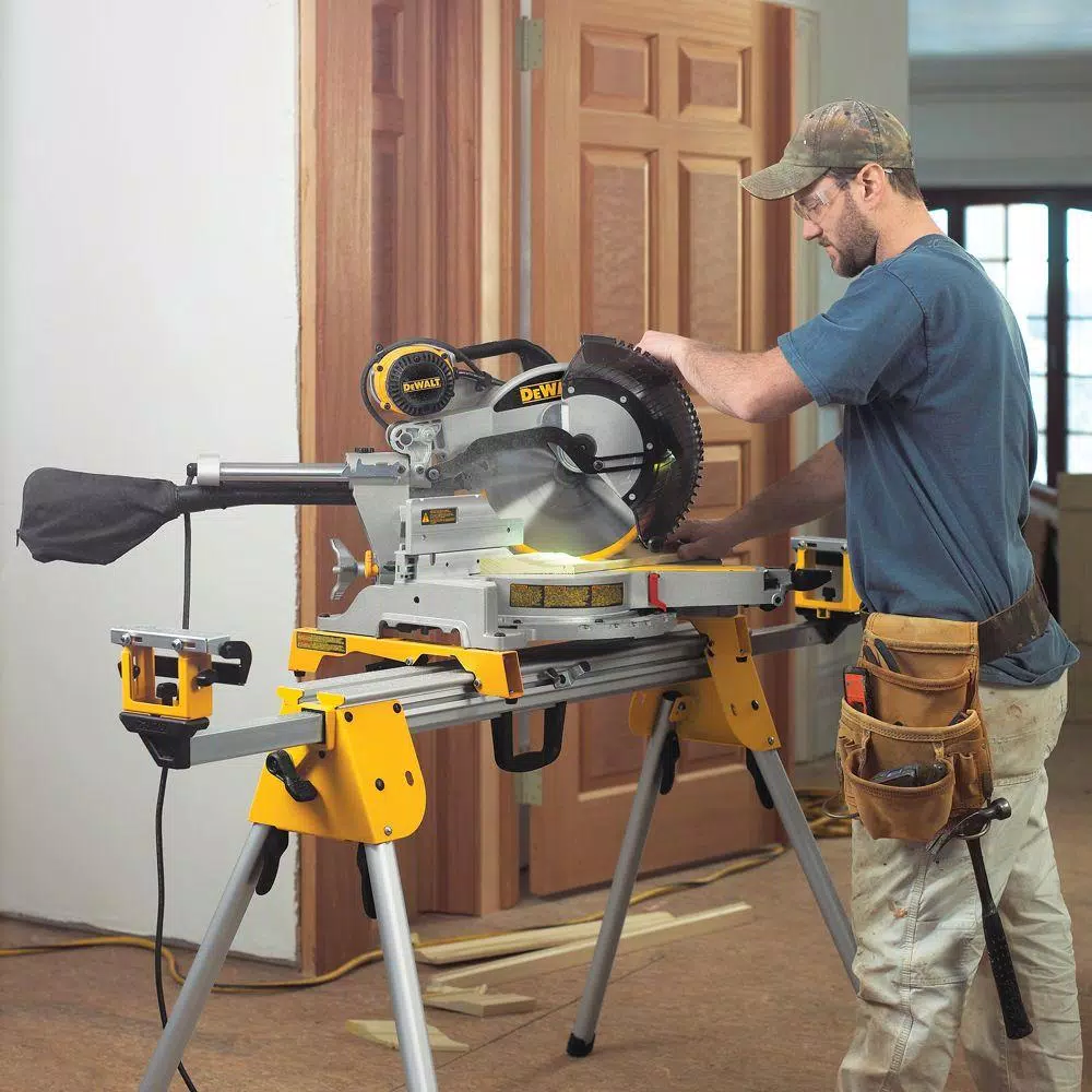 DEWALT 12 in. 15 Amp Sliding Compound Miter Saw with Heavy-Duty Miter Saw Stand (DWX723)