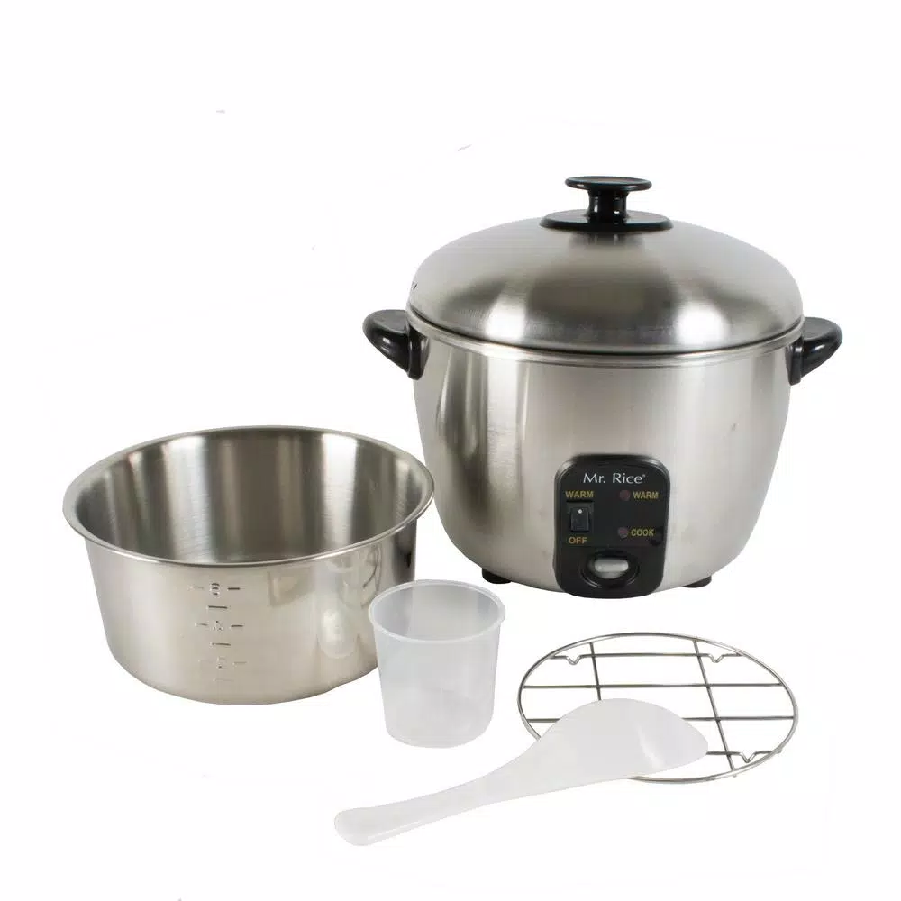 SPT 3-Cup Stainless Steel Rice Cooker and Steamer, 535W