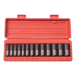 TEKTON 3/8 in. Drive 7-19 mm 12-Point Deep Impact Socket Set, 13-Piece thumbnail 1