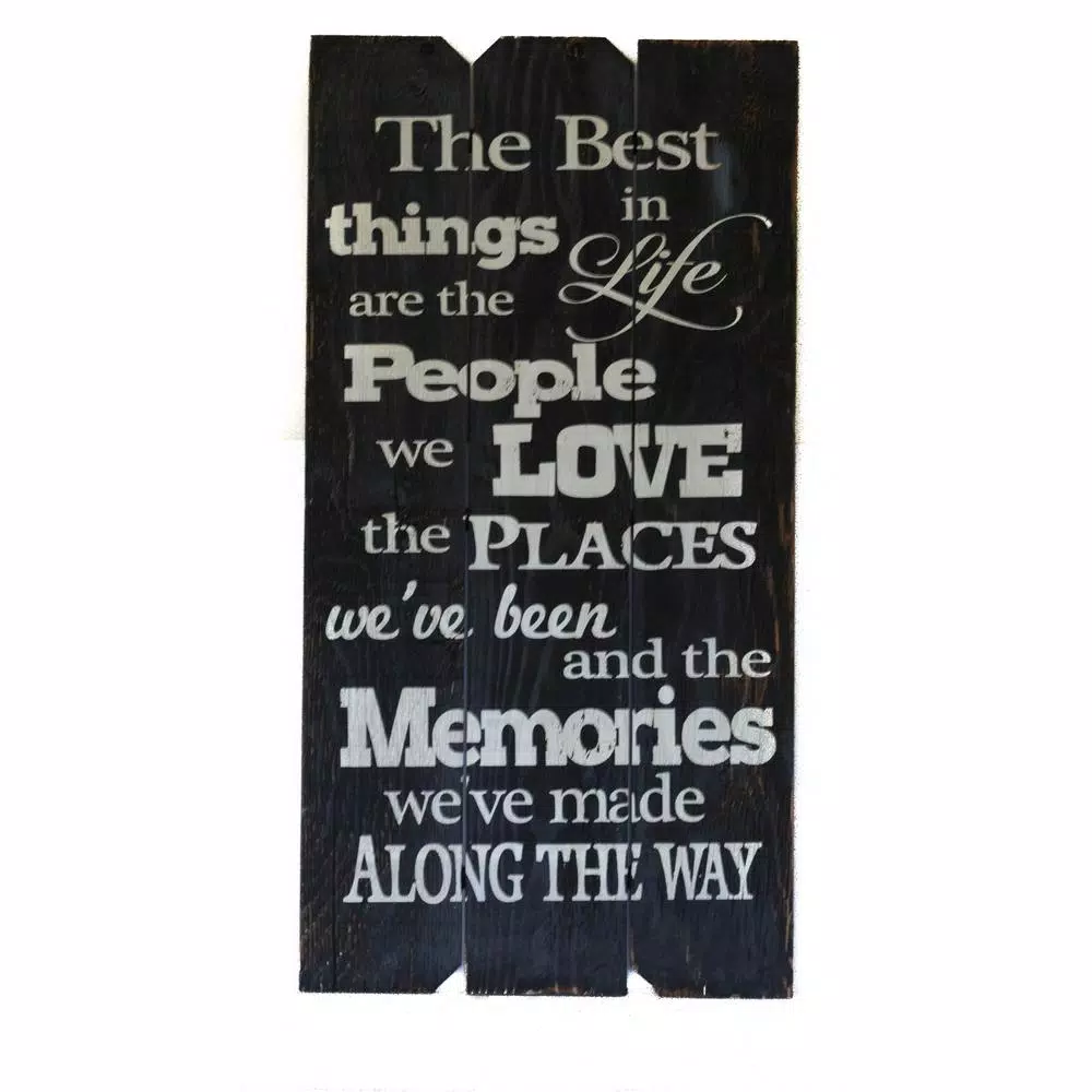 Unbranded Boulder Innovations "Best Things In Life" 18 x 36 in. Printed Wood Wall Art Sign