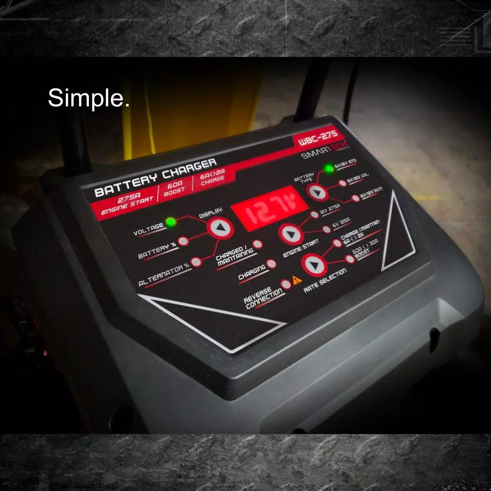 Smartech Products WBC-275 6V/12V Automotive Battery Charger, Maintainer & 275A Engine Start Jump Starter