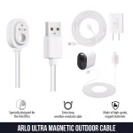 Wasserstein 25ft Magnetic Charging Cable & Quick Charge Adapter for Arlo Ultra 2, Pro 4, Pro 3 & Floodlight (2-Pack) thumbnail 2