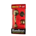 Premier Lock Antique Brass Single Cylinder Entry Door Handleset with Keyed Deadbolt and Egg Knob thumbnail 1
