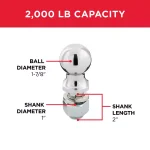 TowSmart 1-7/8 in. Chrome Hitch Ball with Wrench Flats thumbnail 3