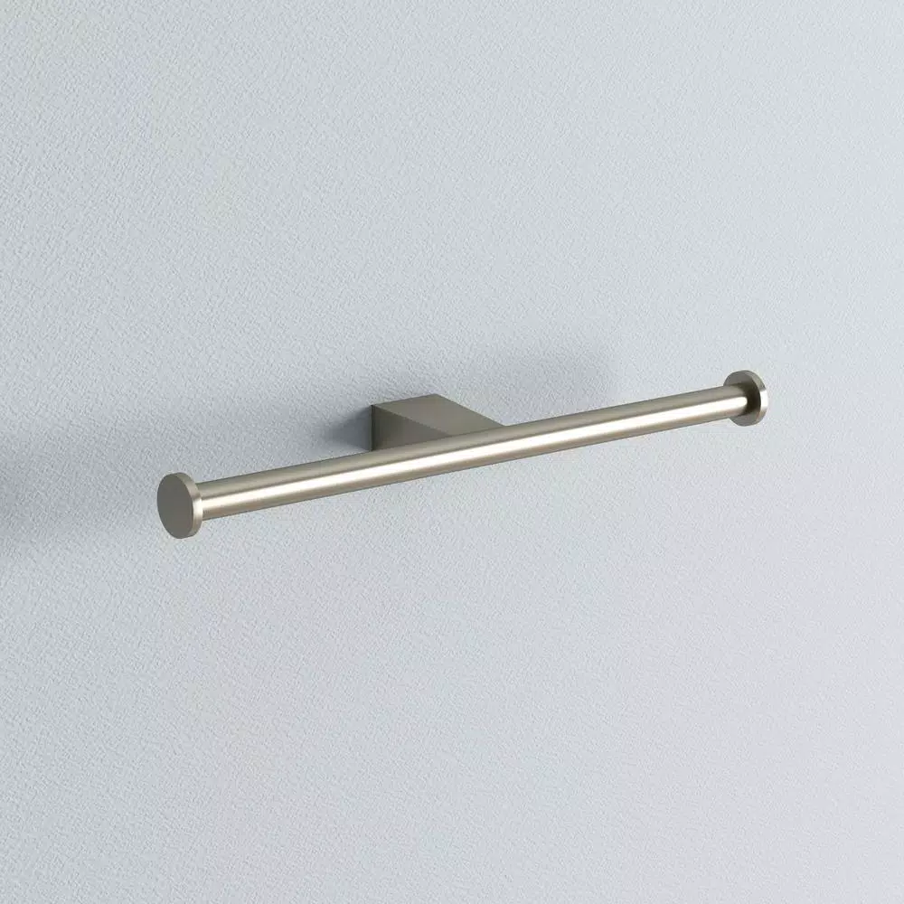 Gatco Bleu Double Euro Style Single Post Toilet Paper Holder, Satin Nickel