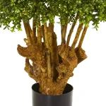 Nearly Natural 3 Ft. Artificial Boxwood Topiary Tree with Black Planter thumbnail 3