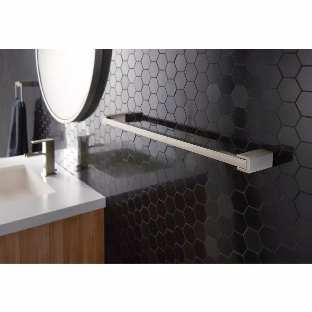 Moen Kyvos 24 in. Single Towel Bar in Brushed Nickel