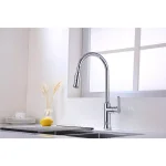 Vanity Art Chrome Single-Handle Pull-Down Kitchen Faucet with 360 Degree Swivel Spout thumbnail 2