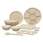 Noritake Hammock Wood 16 in. Divided Serving Dish, Blonde Natural Wood thumbnail 3