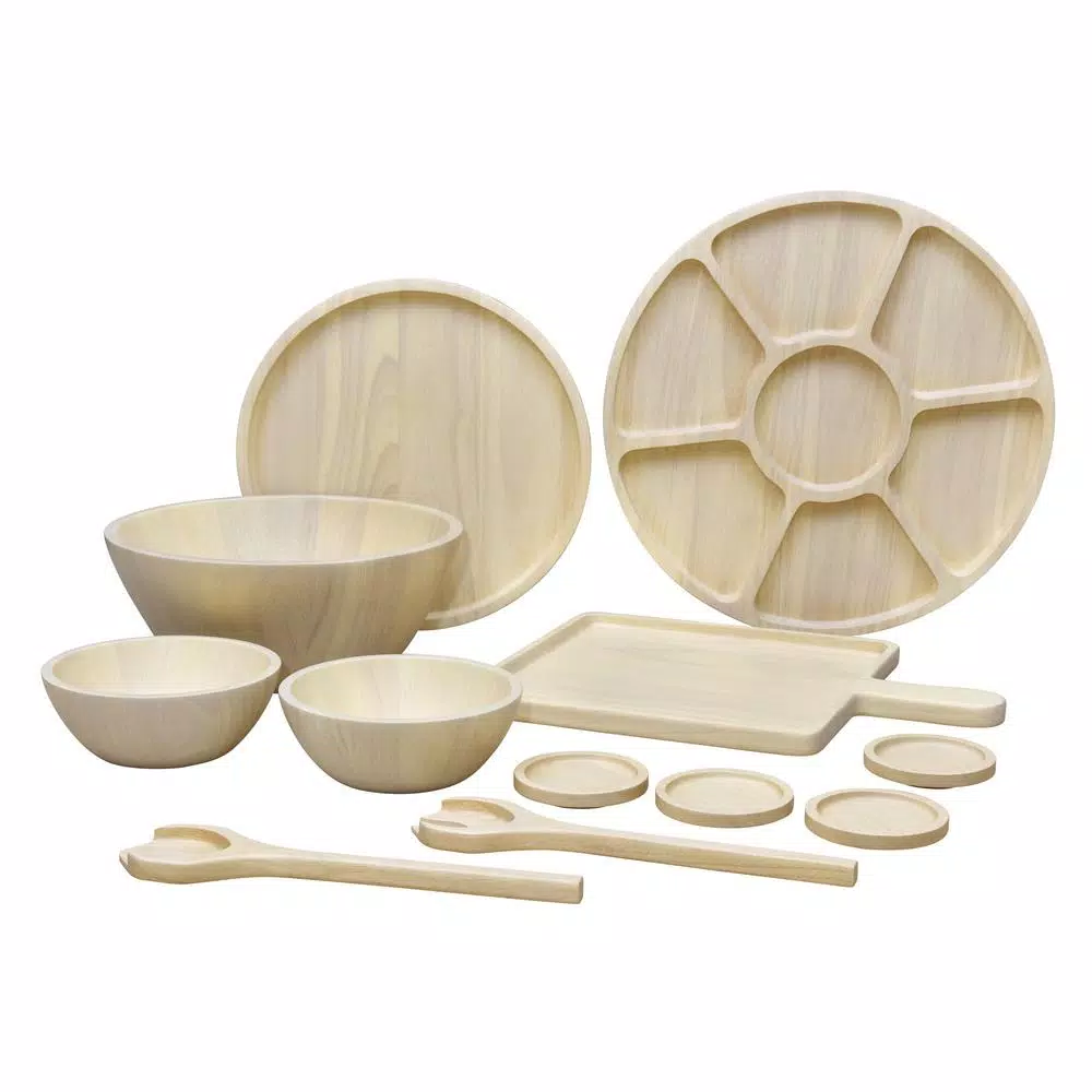 Noritake Hammock Wood 16 in. Divided Serving Dish, Blonde Natural Wood