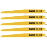 DEWALT 9 in. 6 TPI Bi-Metal Taper Back Reciprocating Saw Blade, 5-Pack thumbnail 1