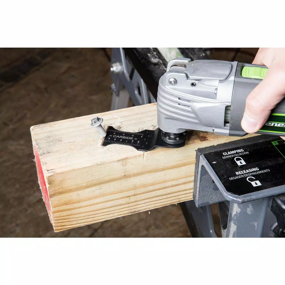 Genesis 1-3/8 in. Carbide Flush Cut Oscillating Multi-Tool Blade, Universal Quick-Fit