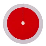 Glitzhome 48 in. Red and White Felt Christmas Tree Skirt thumbnail 1