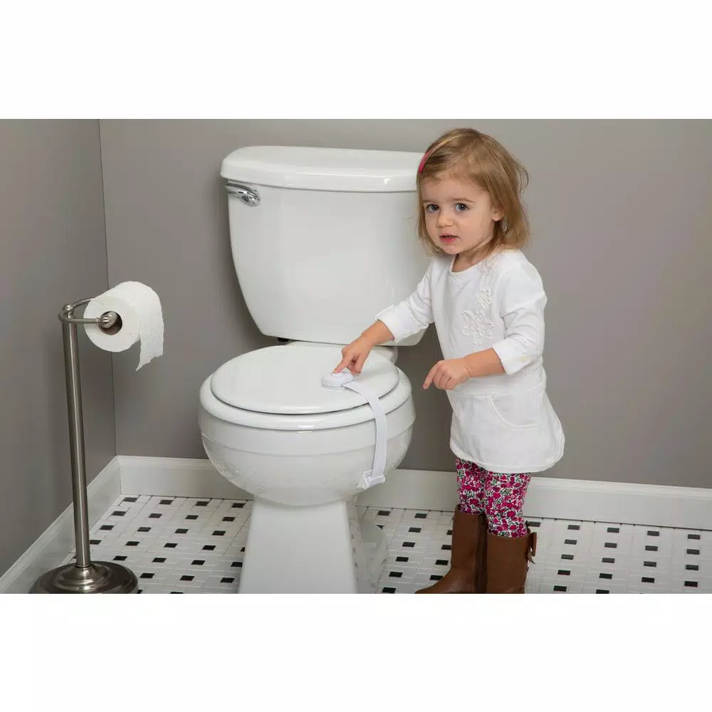 Safety 1st OutSmart Toilet Lock, Child Safety Decoy Button Design, White