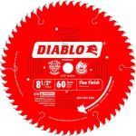 Diablo 8-1/2 in. x 60-Teeth Fine Finish Carbide Circular Saw Blade thumbnail 1