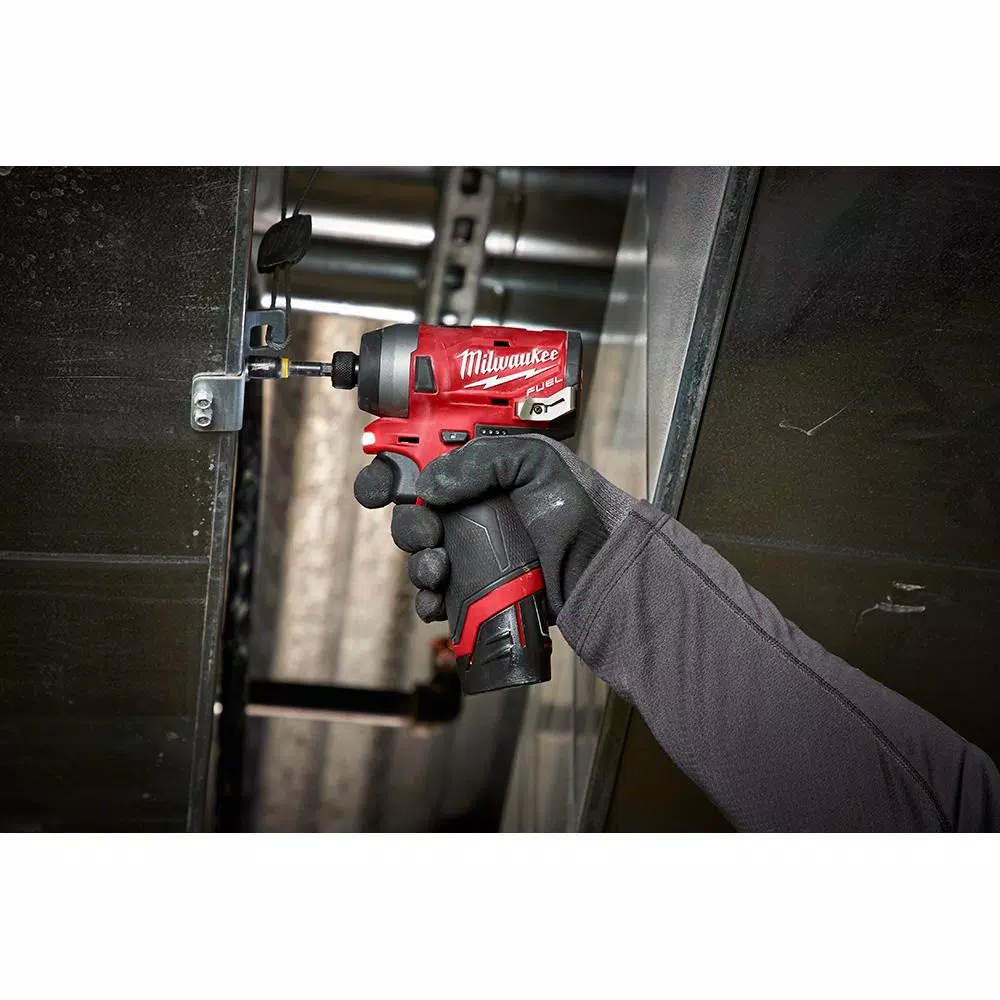 Milwaukee M12 FUEL 12V Brushless 1/4 in. Hex Impact Driver Kit with 2.0Ah Battery