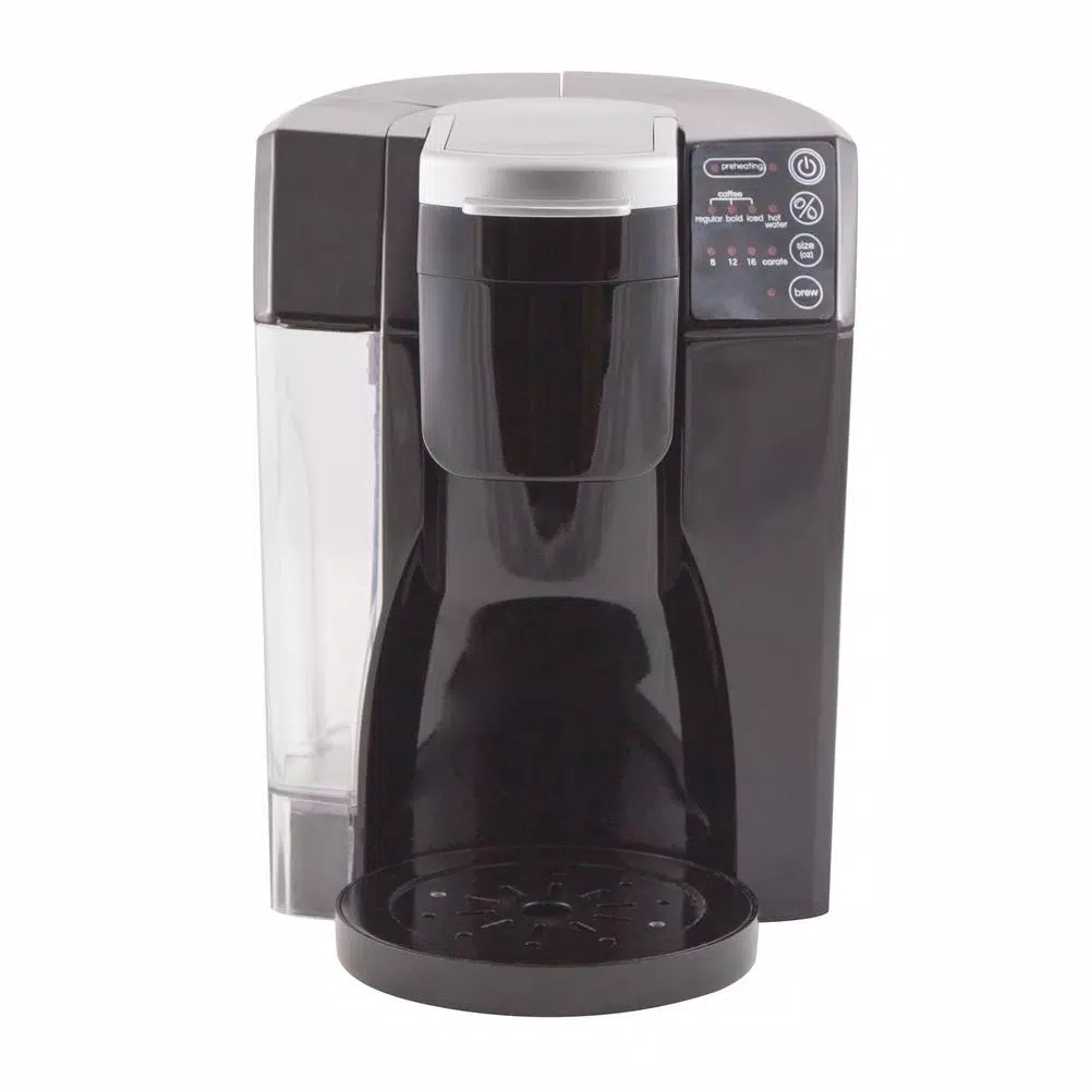 NuWave Bruhub Black Single Serve Coffee Maker with 42 oz. Carafe and Hot Water Function