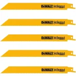 DEWALT 8 in. Bi-Metal Reciprocating Saw Blades, 10/14 TPI, Straight Back, 5-Pack thumbnail 1