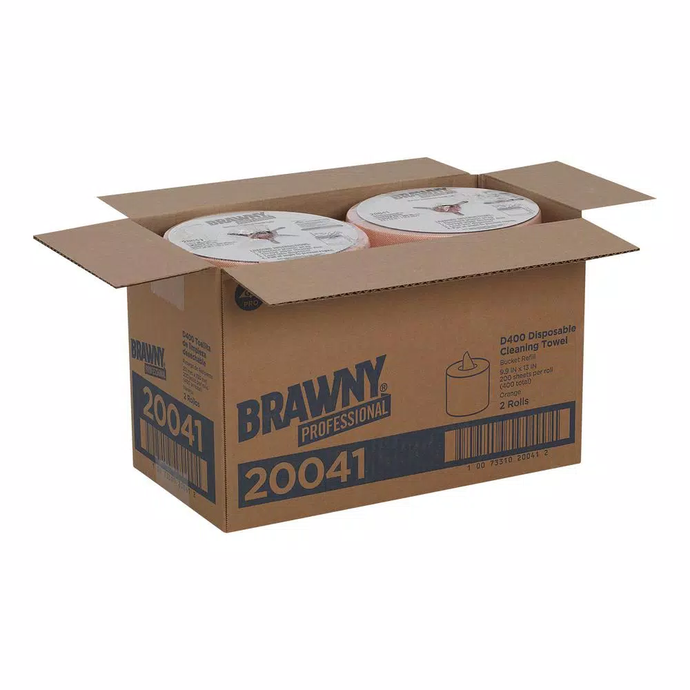 Georgia-Pacific Brawny Professional D400 Orange Disposable Center-Pull Paper Towels, 200 Sheets per Roll, 2 Rolls per Carton