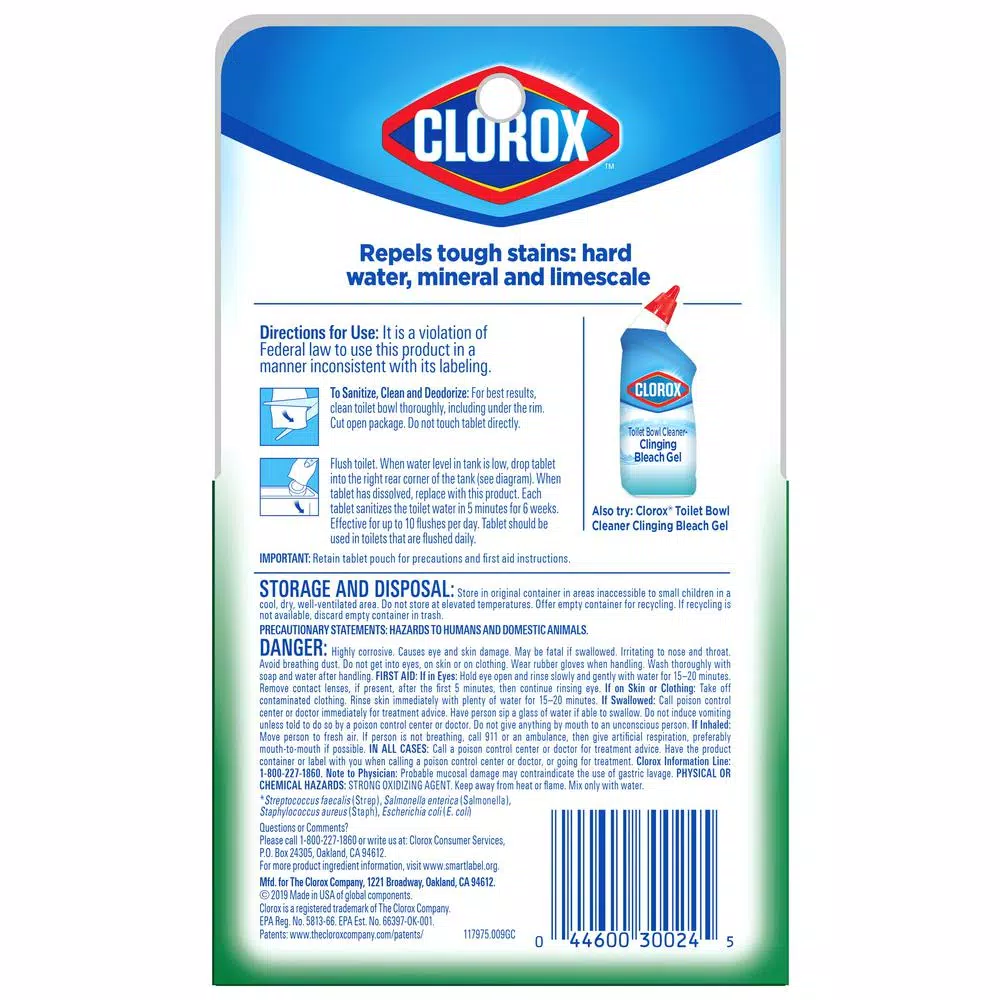 Clorox Ultra Clean Automatic Toilet Tablets with Bleach, 3.5 oz (2-Pack)