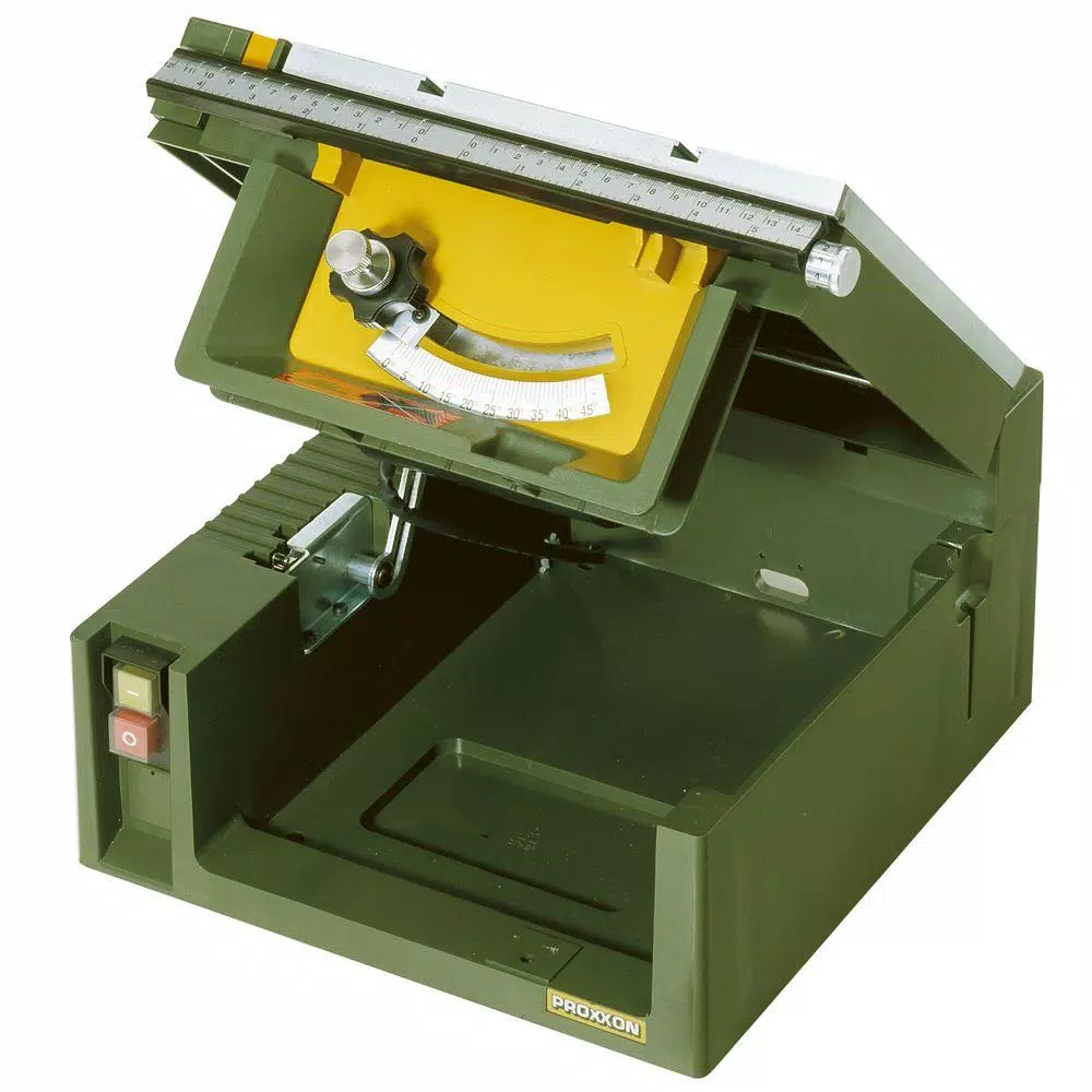Proxxon FET Table Saw with 24-Tooth Carbide Tipped Blade for Precision Hobby Work