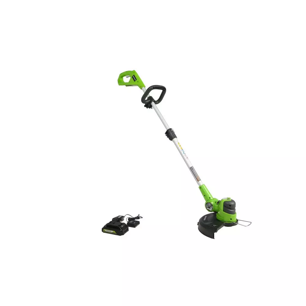 Greenworks 24V Cordless String Trimmer with 2.0 Ah Battery and Charger, 12 in. Cutting Width
