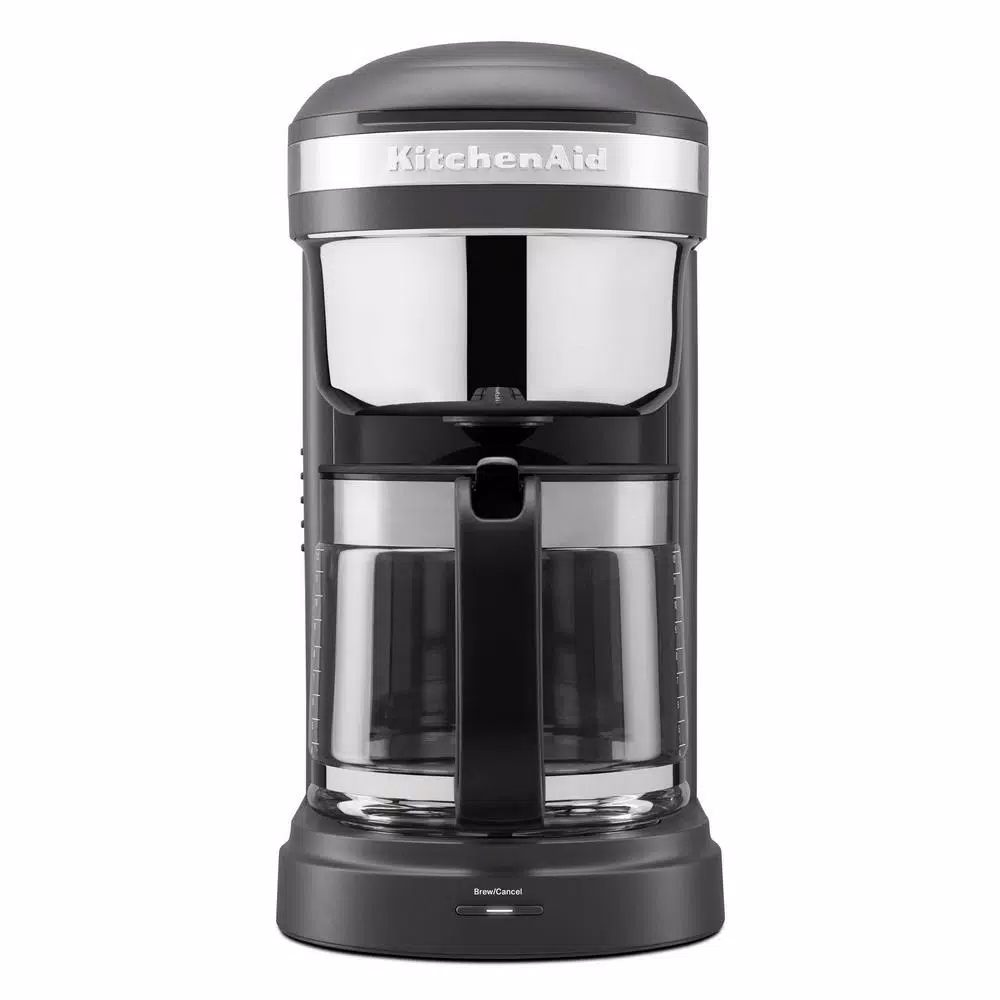 KitchenAid 12-Cup Drip Coffee Maker with Spiral Showerhead and Programmable Warming Plate, Matte Charcoal Grey