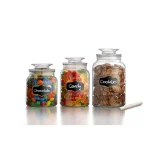 Style Setter Chalkboard Clear Glass Canister Set, 3-Piece thumbnail 1