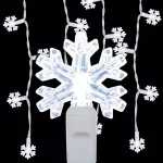 Wintergreen Lighting 6.5 ft. 70-Light LED Cool White Snowflake Icicle Light Set thumbnail 1