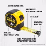 STANLEY FATMAX 25 ft. Magnetic Tape Measure, 14 ft. Standout, BladeArmor Protection thumbnail 2