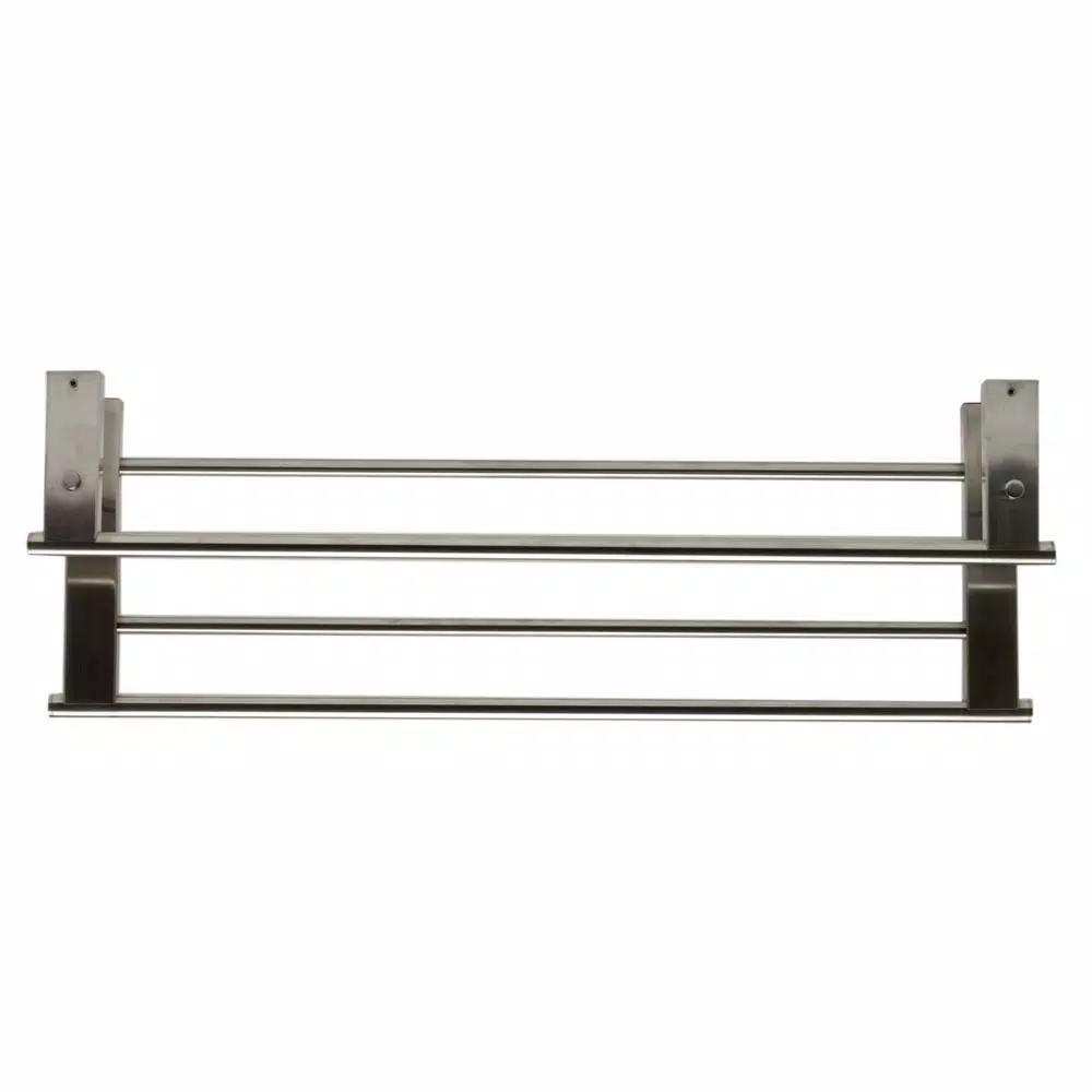 ALFI BRAND 25.88 in. Wall Mount Towel Rack with Shelf, Brushed Nickel