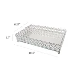 Elegant Designs 10.5 in. Chrome Ellipse Crystal Decorative Mirrored Jewelry and Makeup Vanity Organizer Tray thumbnail 5