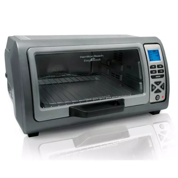 Hamilton Beach 1400-Watt 6-Slice Easy Reach Roll-Top Toaster Oven, Silver