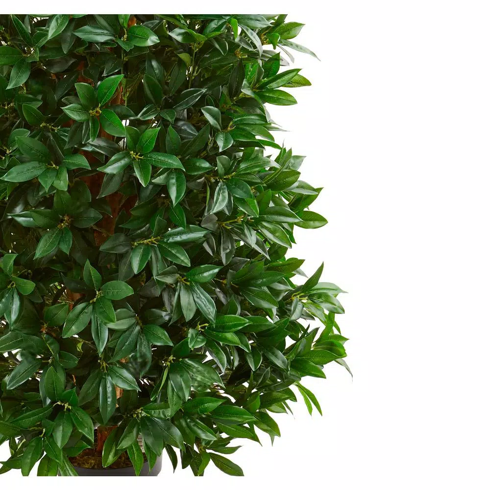 Nearly Natural 5ft. Bay Leaf Artificial Cone Topiary Tree - Indoor/Outdoor UV-Resistant Greenery