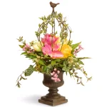 National Tree Company 25 in. Spring Floral Birdcage Topiary with Decorative Urn Base thumbnail 1