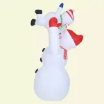 Luxen Home 8 ft. Snowman Family Playing Inflatable Holiday Yard Decor with LED Lights thumbnail 2