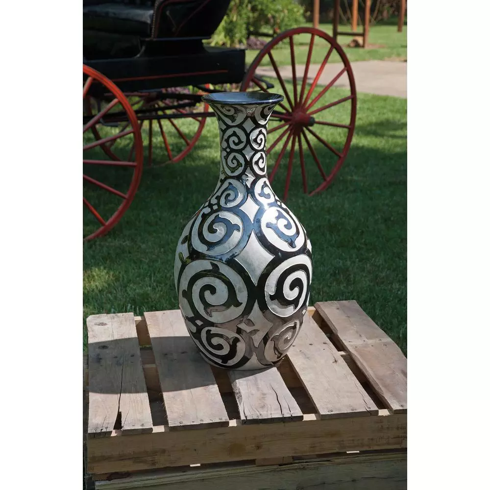 IMAX Benigna Beige Tall Oversized Floor Vase - Handcrafted Ceramic Amphora Decor