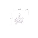 Winsome House Gray Oval Decorative Table Clock - Shabby Chic Analog Desk Clock with Roman Numerals thumbnail 9